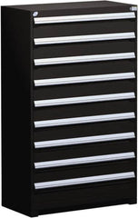 Rousseau Metal - 9 Drawer, Modular Storage Cabinet - Steel, 48" Wide x 24" Deep x 60" High, Black - Benchmark Tooling