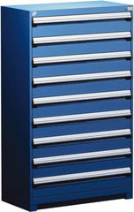 Rousseau Metal - 9 Drawer, Modular Storage Cabinet - Steel, 48" Wide x 24" Deep x 60" High, Avalanche Blue - Benchmark Tooling