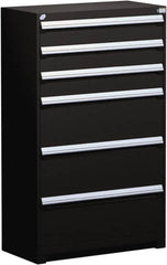Rousseau Metal - 6 Drawer, Modular Storage Cabinet - Steel, 48" Wide x 24" Deep x 60" High, Black - Benchmark Tooling