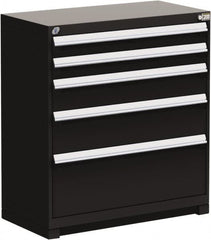 Rousseau Metal - 5 Drawer, Modular Storage Cabinet - Steel, 48" Wide x 27" Deep x 40" High, Black - Benchmark Tooling