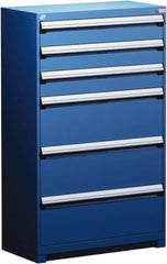 Rousseau Metal - 6 Drawer, Modular Storage Cabinet - Steel, 48" Wide x 24" Deep x 60" High, Avalanche Blue - Benchmark Tooling