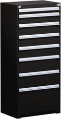 Rousseau Metal - 8 Drawer, Modular Storage Cabinet - Steel, 36" Wide x 24" Deep x 60" High, Black - Benchmark Tooling