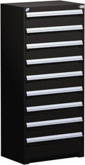 Rousseau Metal - 9 Drawer, Modular Storage Cabinet - Steel, 36" Wide x 18" Deep x 60" High, Black - Benchmark Tooling