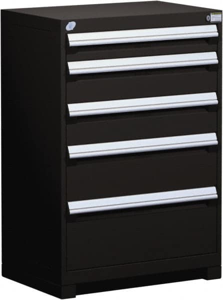 Rousseau Metal - 5 Drawer, Modular Storage Cabinet - Steel, 36" Wide x 24" Deep x 40" High, Black - Benchmark Tooling