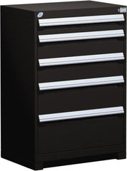 Rousseau Metal - 5 Drawer, Modular Storage Cabinet - Steel, 36" Wide x 24" Deep x 40" High, Black - Benchmark Tooling