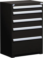 Rousseau Metal - 5 Drawer, Modular Storage Cabinet - Steel, 36" Wide x 18" Deep x 40" High, Black - Benchmark Tooling
