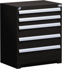 Rousseau Metal - 5 Drawer, Modular Storage Cabinet - Steel, 36" Wide x 18" Deep x 32" High, Black - Benchmark Tooling