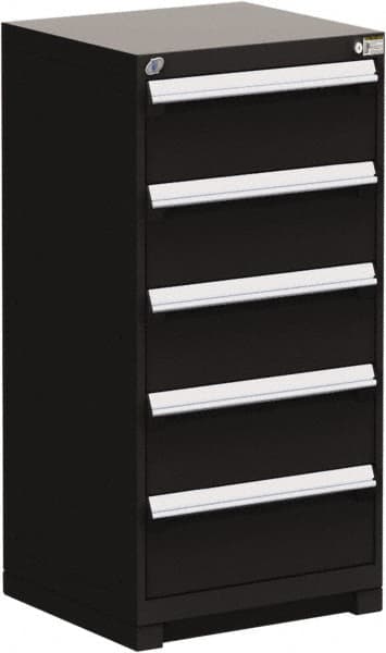 Rousseau Metal - 5 Drawer, Modular Storage Cabinet - Steel, 30" Wide x 27" Deep x 46" High, Black - Benchmark Tooling