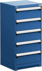 Rousseau Metal - 5 Drawer, Modular Storage Cabinet - Steel, 30" Wide x 27" Deep x 46" High, Avalanche Blue - Benchmark Tooling
