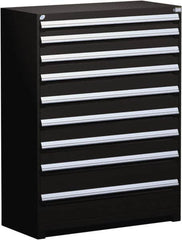 Rousseau Metal - 9 Drawer, Modular Storage Cabinet - Steel, 60" Wide x 24" Deep x 60" High, Black - Benchmark Tooling
