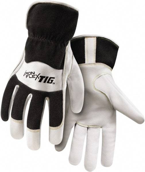 Steiner - Size M Unlined Palm, Fleece Kidskin Welding Glove - Slip-On Cuff, For TIG - Benchmark Tooling