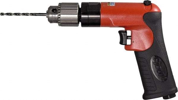 Sioux Tools - 1/4" Reversible Keyed Chuck - Pistol Grip Handle, 1,800 RPM, 12 LPS, 0.5 hp, 90 psi - Benchmark Tooling