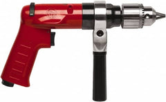 Chicago Pneumatic - 1/2" Reversible Keyed Chuck - Pistol Grip Handle, 900 RPM, 32 LPS, 0.5 hp - Benchmark Tooling