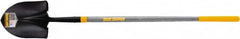 True Temper - 10-5/8" High x 8-7/8" Wide Round Steel Shovel - 45" Long Wood Straight Handle, Turned - Benchmark Tooling