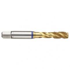 1-8 3B 4-Flute Cobalt Blue Ring Semi-Bottoming 40 degree Spiral Flute Tap-TiN - Benchmark Tooling