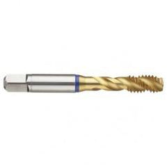 1-8 3B 4-Flute Cobalt Blue Ring Semi-Bottoming 40 degree Spiral Flute Tap-TiN - Benchmark Tooling