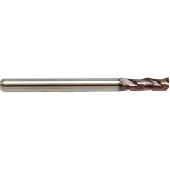 1 mm Dia. × 4 mm Shank × 1.5 mm DOC × 50 mm OAL, Carbide, ALtima® 52, 3 Flute, Straight, Square, Solid End Mill - Exact Industrial Supply