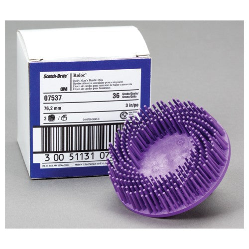 Scotch-Brite Roloc Body Man's Bristle Disc 07536 RD-ZB 36 2″ - Benchmark Tooling