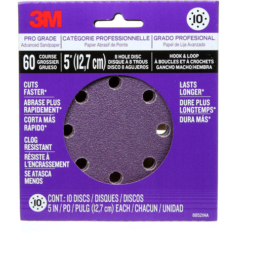 ‎3M Pro Grade Sanding Discs 88521NA-9-B 5″ × 8 Hole 60 grit - Exact Industrial Supply