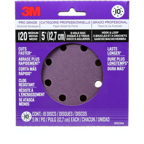 ‎3M Pro Grade Sanding Discs 88523NA-9-B 5″ × 8 Hole 120 grit - Exact Industrial Supply