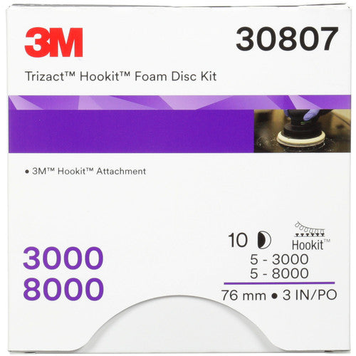 3M Trizact Hookit Foam Disc Kit 30808 6″ 3000 and 8000 - Exact Industrial Supply