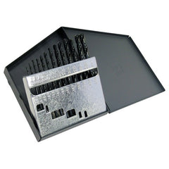 ‎1/16-1/4 RHS / RHC HSS 118 Degree Radial Point General Purpose Jobber Length Drill Set - Steam Oxide - Exact Industrial Supply