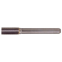 SB-43 Standard Cut Solid Carbide Bur-Cylindrical with End Cut - Exact Industrial Supply