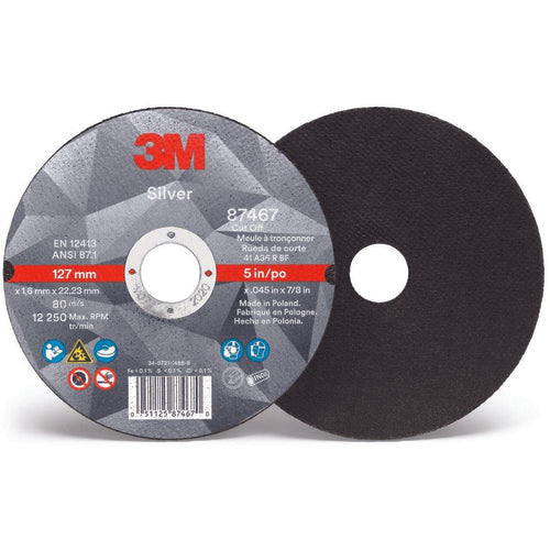 ‎3M Silver Depressed Center Grinding Wheel 87449 T27 Quick Change 9″ × 1/4″ × 5/8-11 - Benchmark Tooling