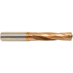 ‎29/64″ Dia. × 1/2″ Shank × 2-1/8″ Flute Length × 4″ OAL, 3xD, 135°, ZrCN, 2 Flute, External Coolant, Round Solid Carbide Drill Series/List #NG04