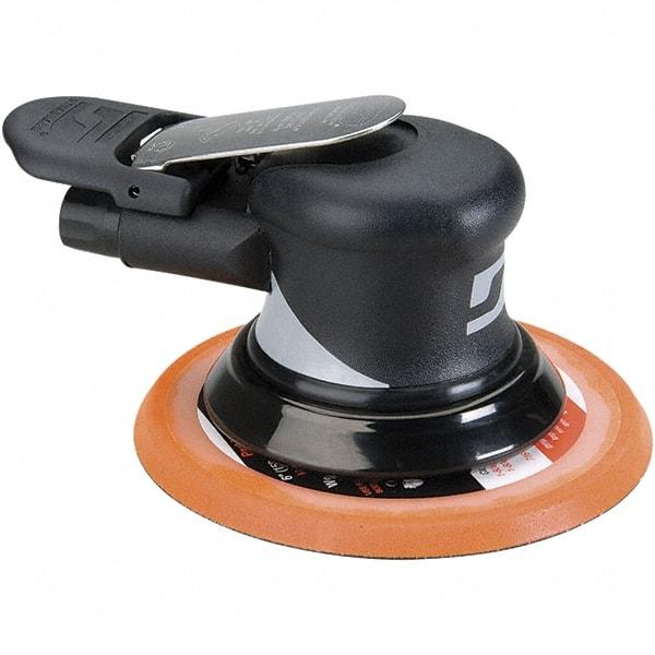 Dynabrade - 12,000 OPM, 18 CFM Air Consumption, Palm Air Orbital Sander - Round Pad, 1/4 NPT Inlet - Benchmark Tooling