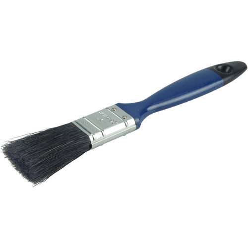 1″ Varnish Brush, Black China Bristle Fill, 2″ Trim Length, Blue Foam Handle - Benchmark Tooling