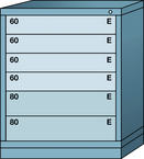 Midrange-Standard Cabinet - 6 Drawers - 30 x 28-1-4 x 37-3/16" - Multiple Drawer Access - Benchmark Tooling