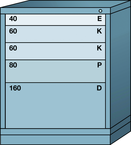 Midrange-Standard Cabinet - 5 Drawers - 30 x 28-1/4 x 37-3/16" - Multiple Drawer Access - Benchmark Tooling