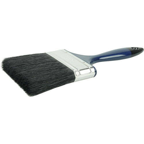 4″ Varnish Brush, Black China Bristle Fill, 3″ Trim Length, Blue Foam Handle - Benchmark Tooling