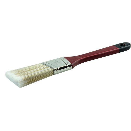 1-1/2″ Angled Sash Brush, Poly/Nylon Fill, 2-1/2″ Trim Length, Red Foam Handle - Benchmark Tooling