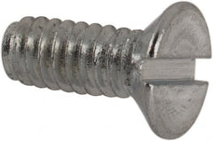 Value Collection - M2x0.40, 5mm OAL Slotted Drive Machine Screw - Flat Head, Grade 4.8 Steel, Zinc-Plated Finish, Without Washer - Benchmark Tooling