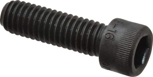 Made in USA - 3/8-16 UNC Hex Socket Drive, Socket Cap Screw - Alloy Steel, Black Oxide Finish, Fully Threaded, 1-1/4" Length Under Head - Benchmark Tooling