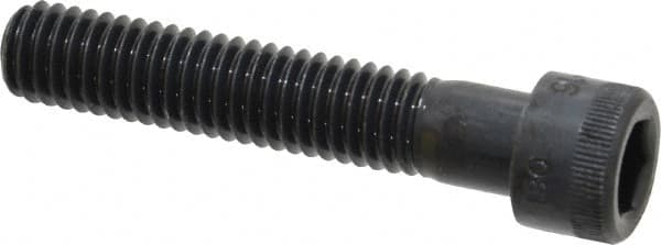 Made in USA - 3/8-16 UNC Hex Socket Drive, Socket Cap Screw - Alloy Steel, Black Oxide Finish, Partially Threaded, 2" Length Under Head - Benchmark Tooling