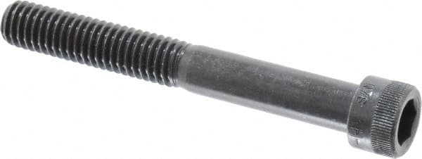 Made in USA - 3/8-16 UNC Hex Socket Drive, Socket Cap Screw - Alloy Steel, Black Oxide Finish, Partially Threaded, 3" Length Under Head - Benchmark Tooling