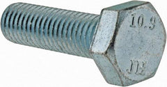 Value Collection - M10x1.50mm Metric Coarse, 35mm Length Under Head Hex Head Cap Screw - Partially Threaded, Grade 10.9 Alloy Steel, Zinc-Plated Finish, 16mm Hex - Benchmark Tooling