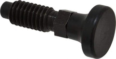 Gibraltar - 3/8-16, 3/4" Thread Length, 1/4" Max Plunger Diam, 0.25 Lb Init to 2 Lb Final End Force, Knob Handle Plunger - Delrin Knob, 0.94" Body Length, 3/4" Length Under Head/Shoulder, 0.19" Plunger Projection - Benchmark Tooling