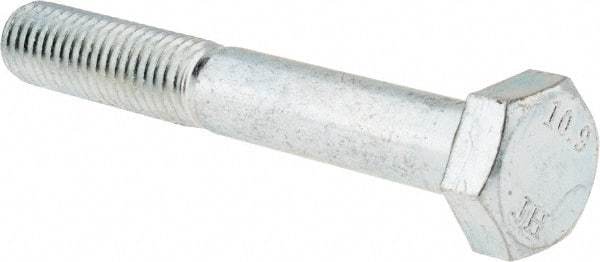 Value Collection - M10x1.50mm Metric Coarse, 70mm Length Under Head Hex Head Cap Screw - Partially Threaded, Grade 10.9 Alloy Steel, Zinc-Plated Finish, 16mm Hex - Benchmark Tooling