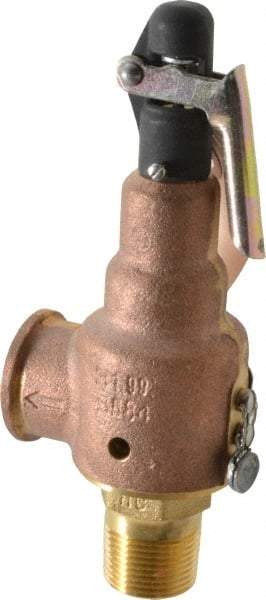 Midwest Control - 3/4" Inlet, 3/4" Outlet, ASME Safety Relief Valve - 150 Max psi, Bronze, 350 Cubic' per Min - Benchmark Tooling