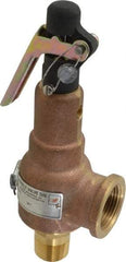 Midwest Control - 3/4" Inlet, 1" Outlet, ASME Safety Relief Valve - 135 Max psi, Bronze, 567 Cubic' per Min - Benchmark Tooling