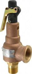 Midwest Control - 3/4" Inlet, 1" Outlet, ASME Safety Relief Valve - 150 Max psi, Bronze, 625 Cubic' per Min - Benchmark Tooling