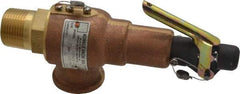 Midwest Control - 1" Inlet, 1" Outlet, ASME Safety Relief Valve - 175 Max psi, Bronze, 720 Cubic' per Min - Benchmark Tooling