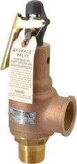 Midwest Control - 1-1/4" Inlet, 1-1/2" Outlet, ASME Safety Relief Valve - 150 Max psi, Bronze, 1,602 Cubic' per Min - Benchmark Tooling