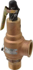 Midwest Control - 1-1/2" Inlet, 1-1/2" Outlet, ASME Safety Relief Valve - 125 Max psi, Bronze, 1,357 Cubic' per Min - Benchmark Tooling