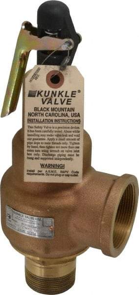 Midwest Control - 1-1/2" Inlet, 2" Outlet, ASME Safety Relief Valve - 150 Max psi, Bronze, 2,496 Cubic' per Min - Benchmark Tooling