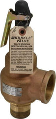 Midwest Control - 1-1/2" Inlet, 2" Outlet, ASME Safety Relief Valve - 150 Max psi, Bronze, 2,496 Cubic' per Min - Benchmark Tooling